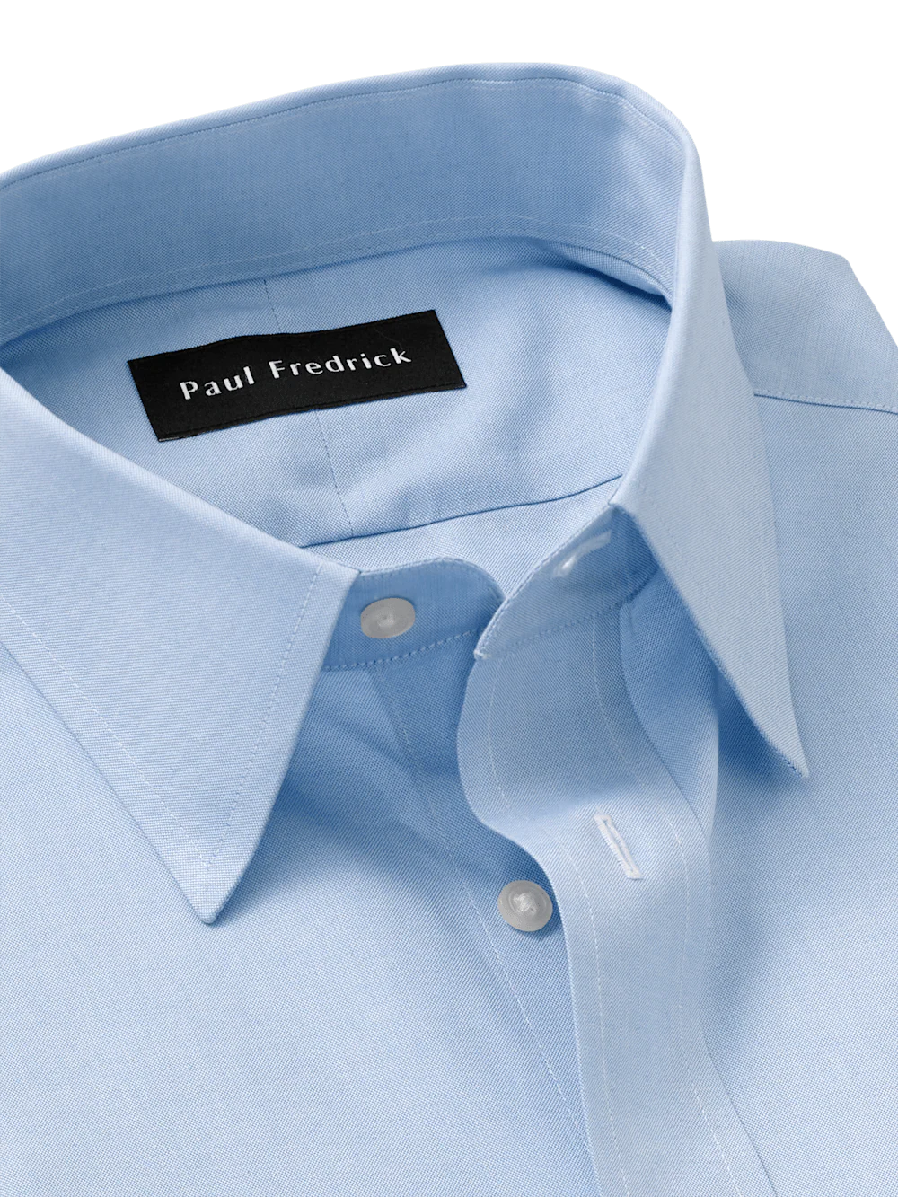Solid-color point-collar dress shirt in finely woven pure cotton