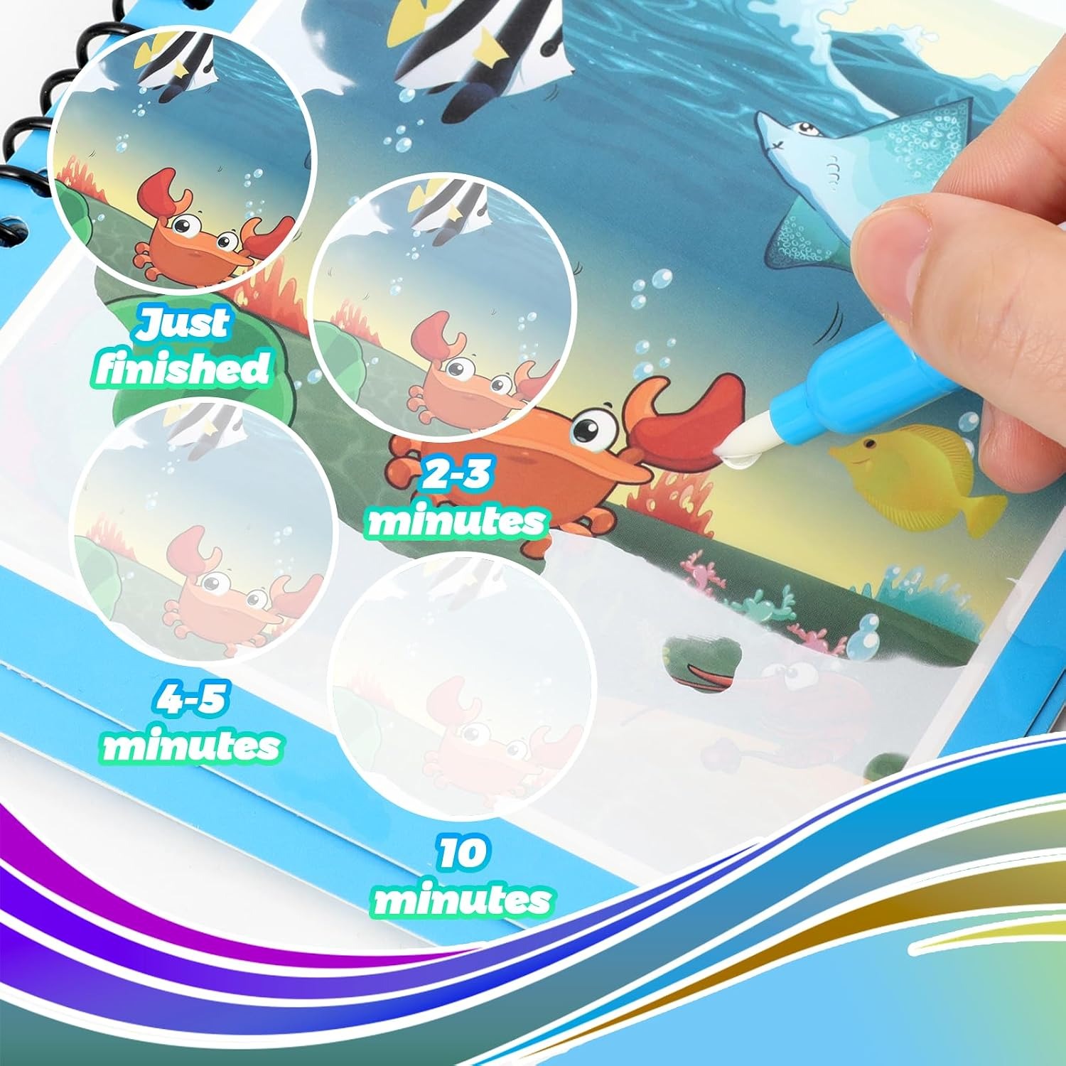 4 Pack Reusable Water Coloring Book for Toddlers