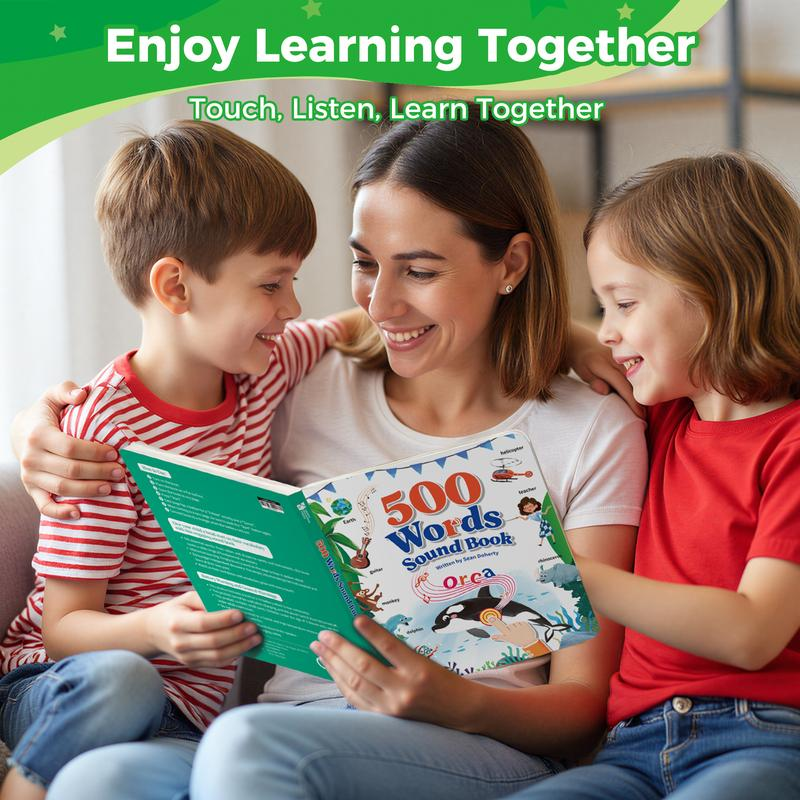 Interactive Learning Sound Book for Kids Ages 3-8 | 500 Core English Words | Touch & Learn Educational Toy