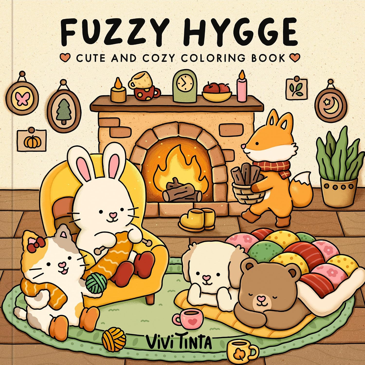 Fuzzy Hygge: Cute and Cozy Coloring Book for Adults & Teens