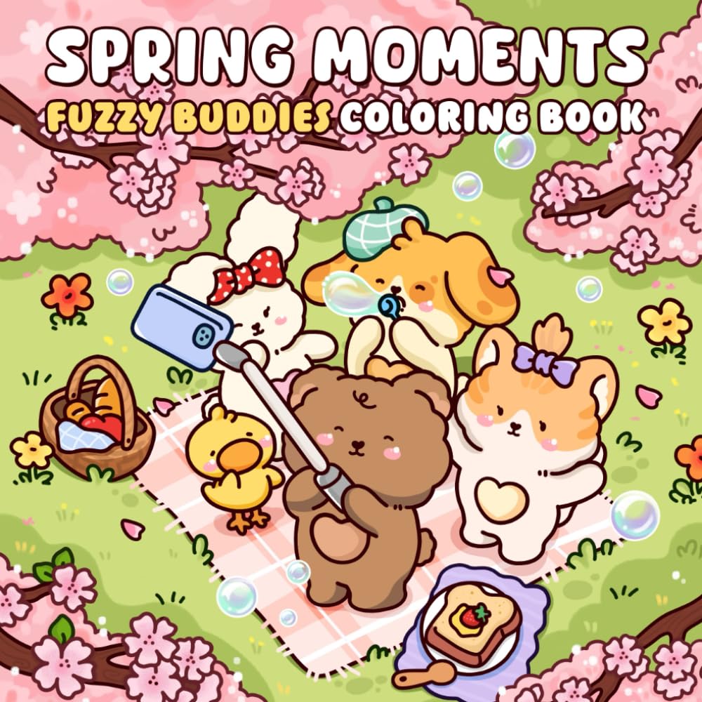 Spring Moments: A Coloring Book of Fuzzy Animal Friends
