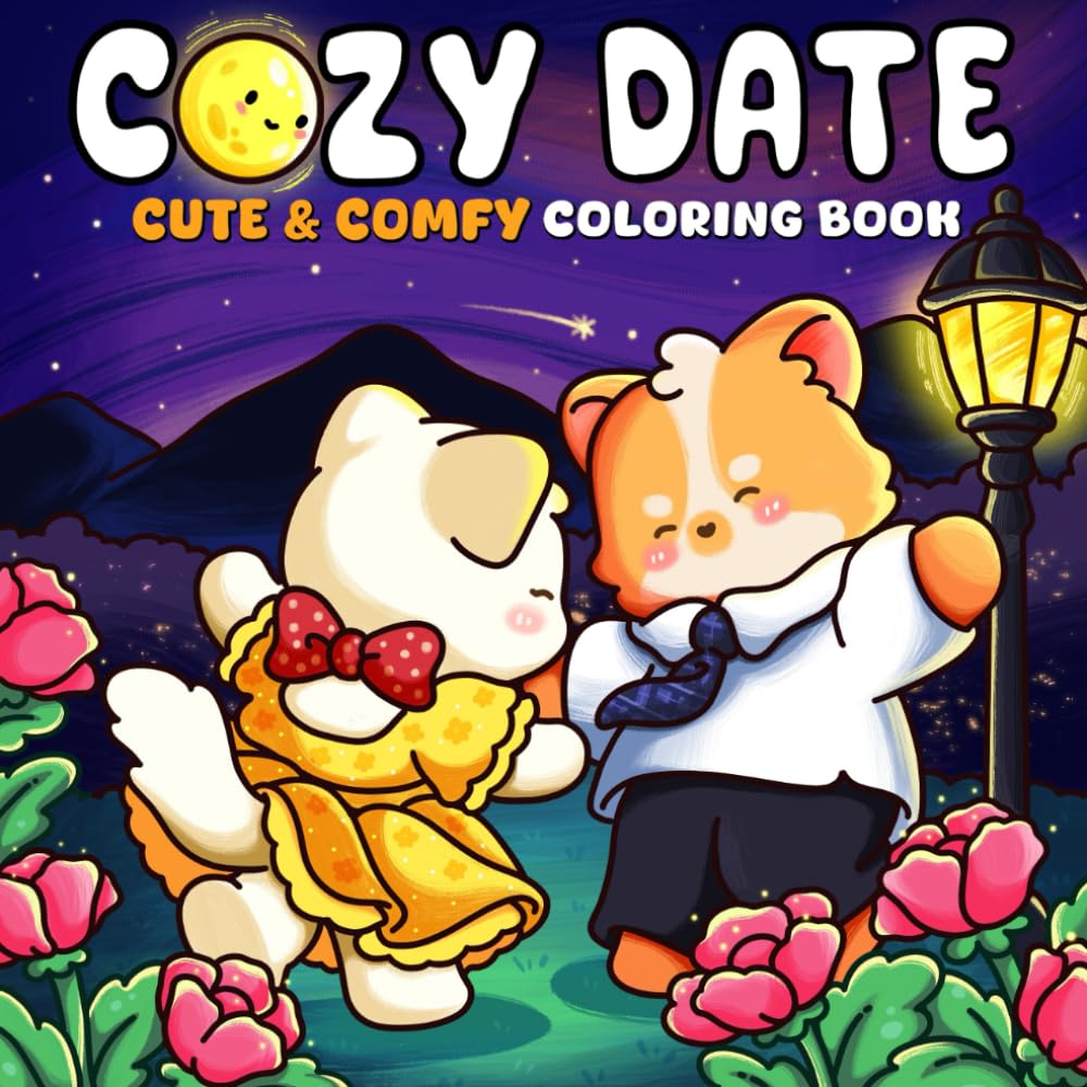 Cozy Date: Sweet and Relaxing Coloring Pages