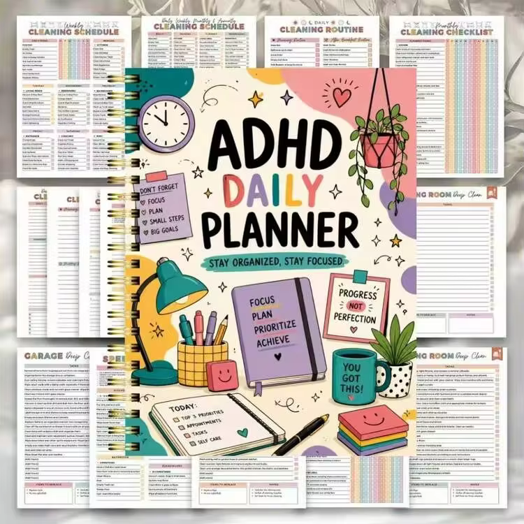 Ultimate Focus & Productivity Planner Pad | Neurodiversity-Friendly Organizer