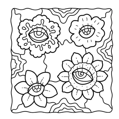 Trippy & Groovy: Coloring Book for Adults Featuring Mushrooms, Aliens, Magic Worlds and Illusions for Relaxation