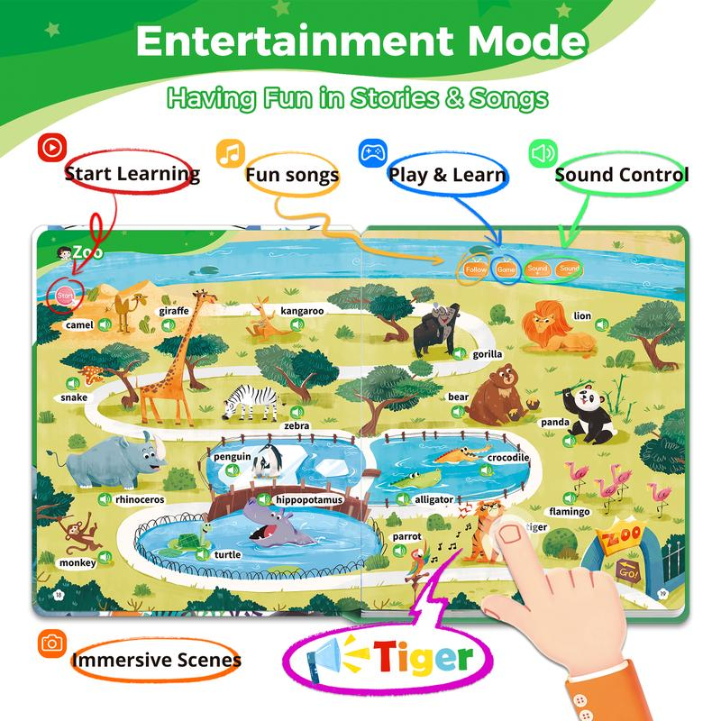 Interactive Learning Sound Book for Kids Ages 3-8 | 500 Core English Words | Touch & Learn Educational Toy