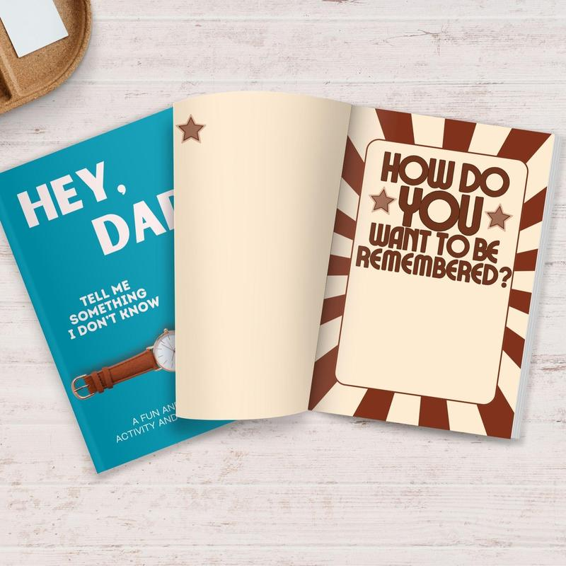 "Hey Dad, Tell Me Something I Don't Know" Guided Memory Journal | Keepsake Gift Book for Fathers