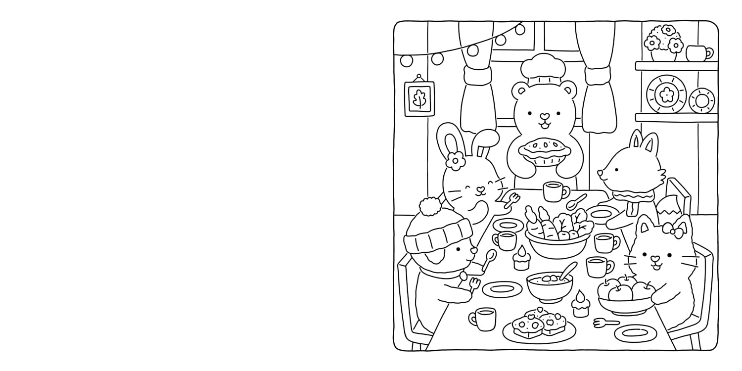 Fuzzy Hygge: Cute and Cozy Coloring Book for Adults & Teens