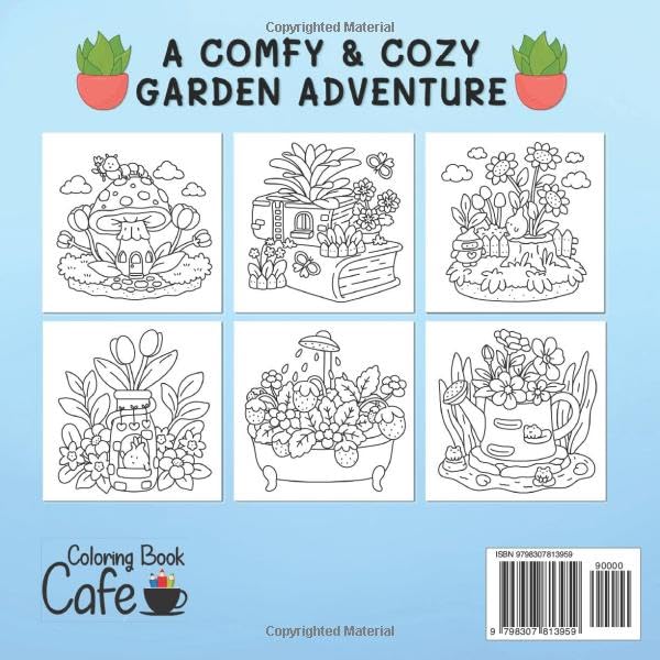 Tiny Gardens: Cute & Comfy Coloring Book for Adults and Teens