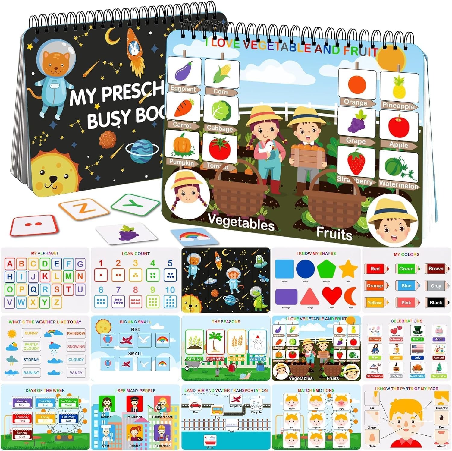 Montessori Busy Book 30 Themes for Kids