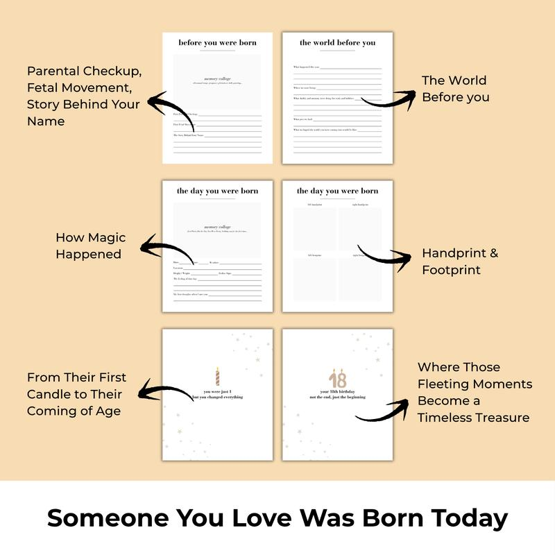 Aesthetic Linen Birthday Keepsake Journal | Letters to My Child Memory Book | Heirloom Baby Memory Book & Meaningful Baby Shower Gift
