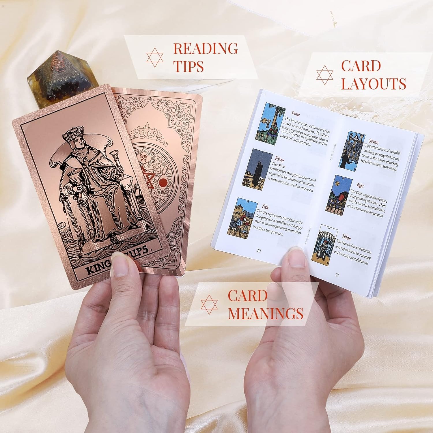 Rose Holographic Tarot Deck for Beginners - Gold Foil, Color-Shifting