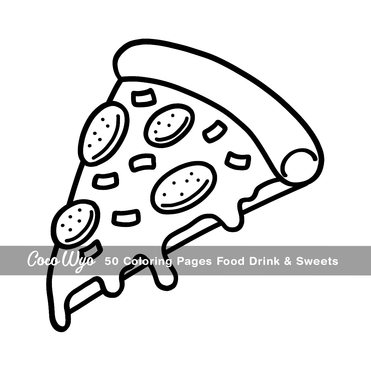 Food Drink & Sweets: Coloring Book for Adults and Kids