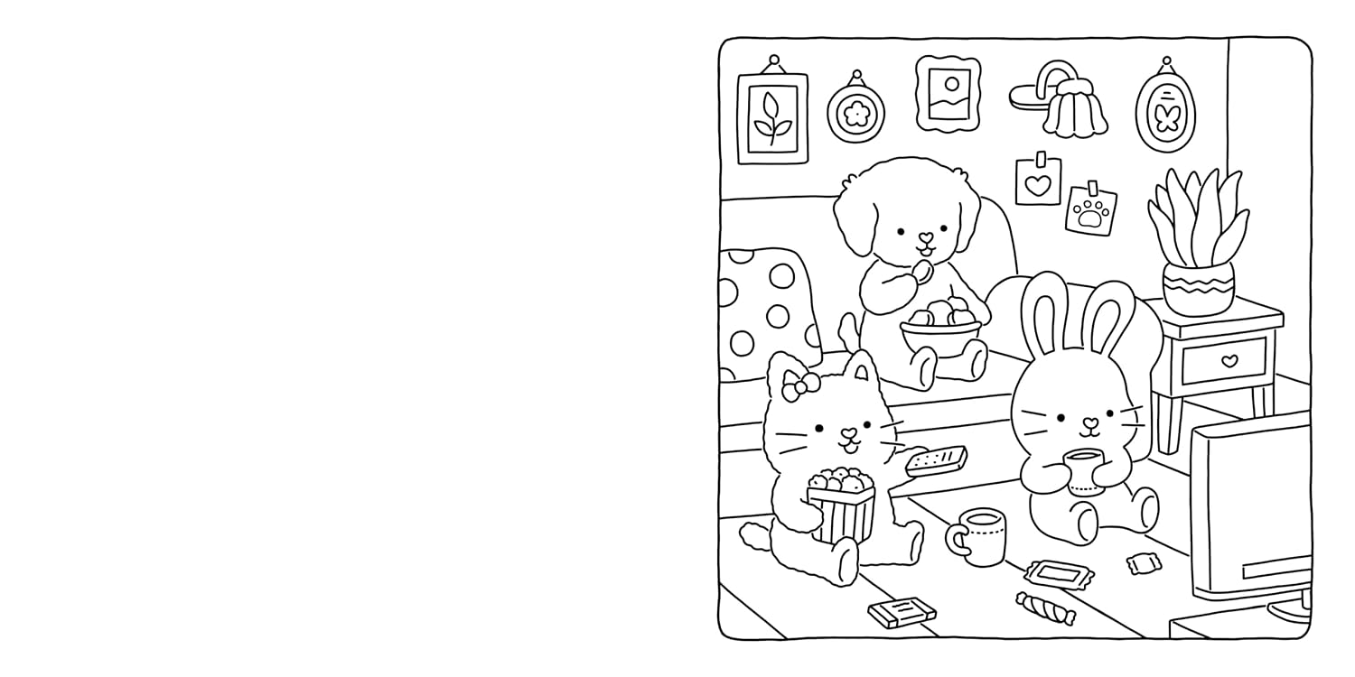 Fuzzy Hygge: Cute and Cozy Coloring Book for Adults & Teens
