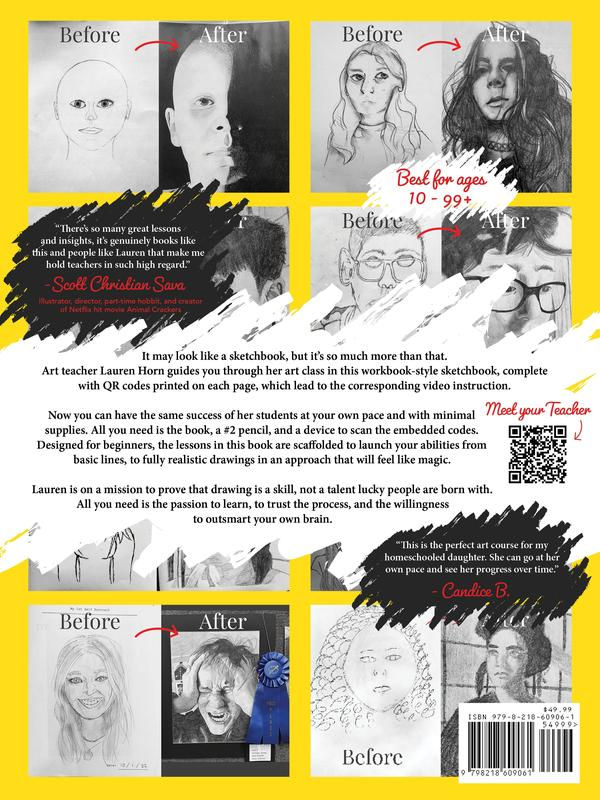 Interactive Art Class Workbook & Sketchbook | Video Lessons Included (Hardcover)