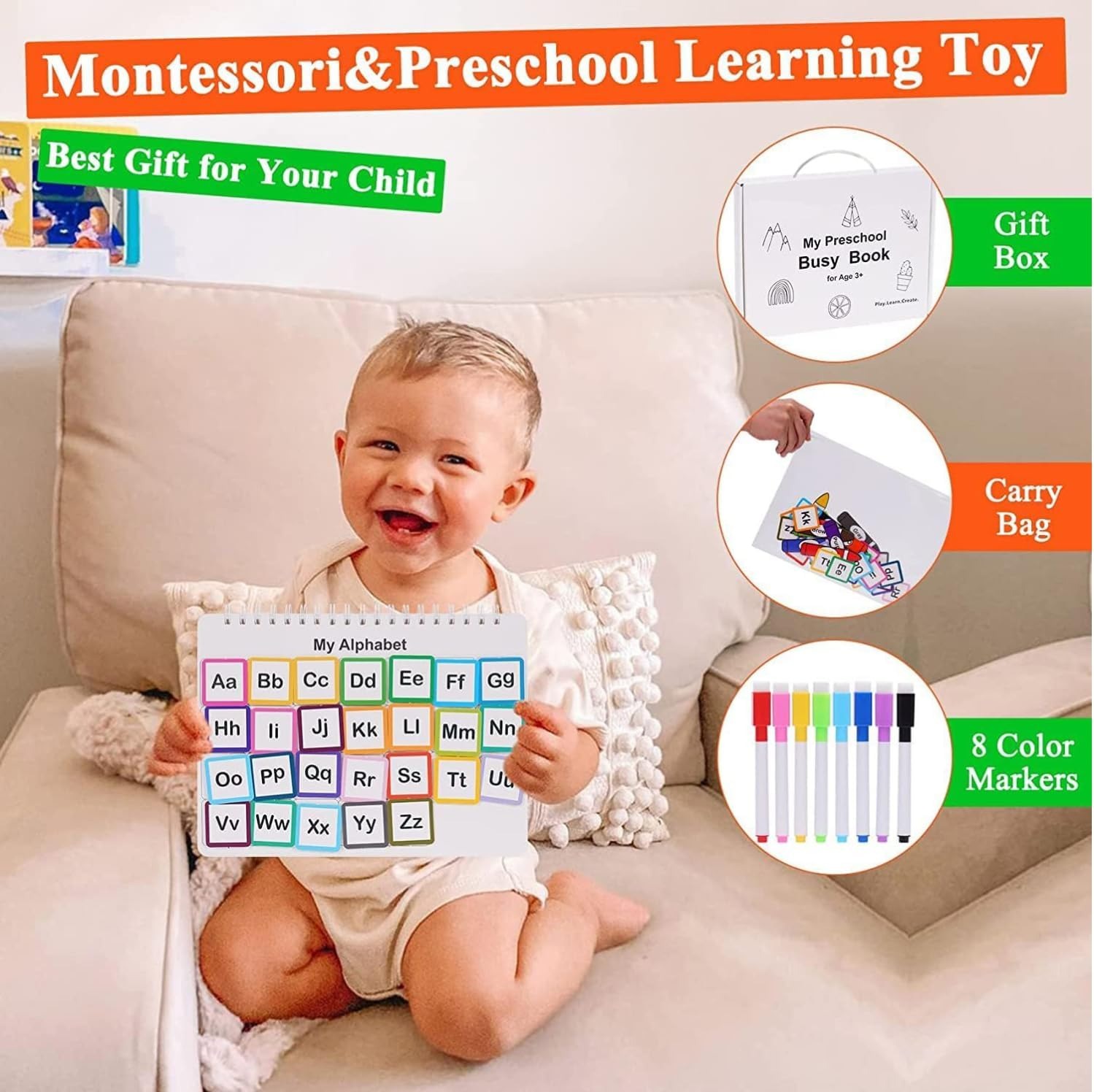 Montessori Busy Book 30 Themes for Kids
