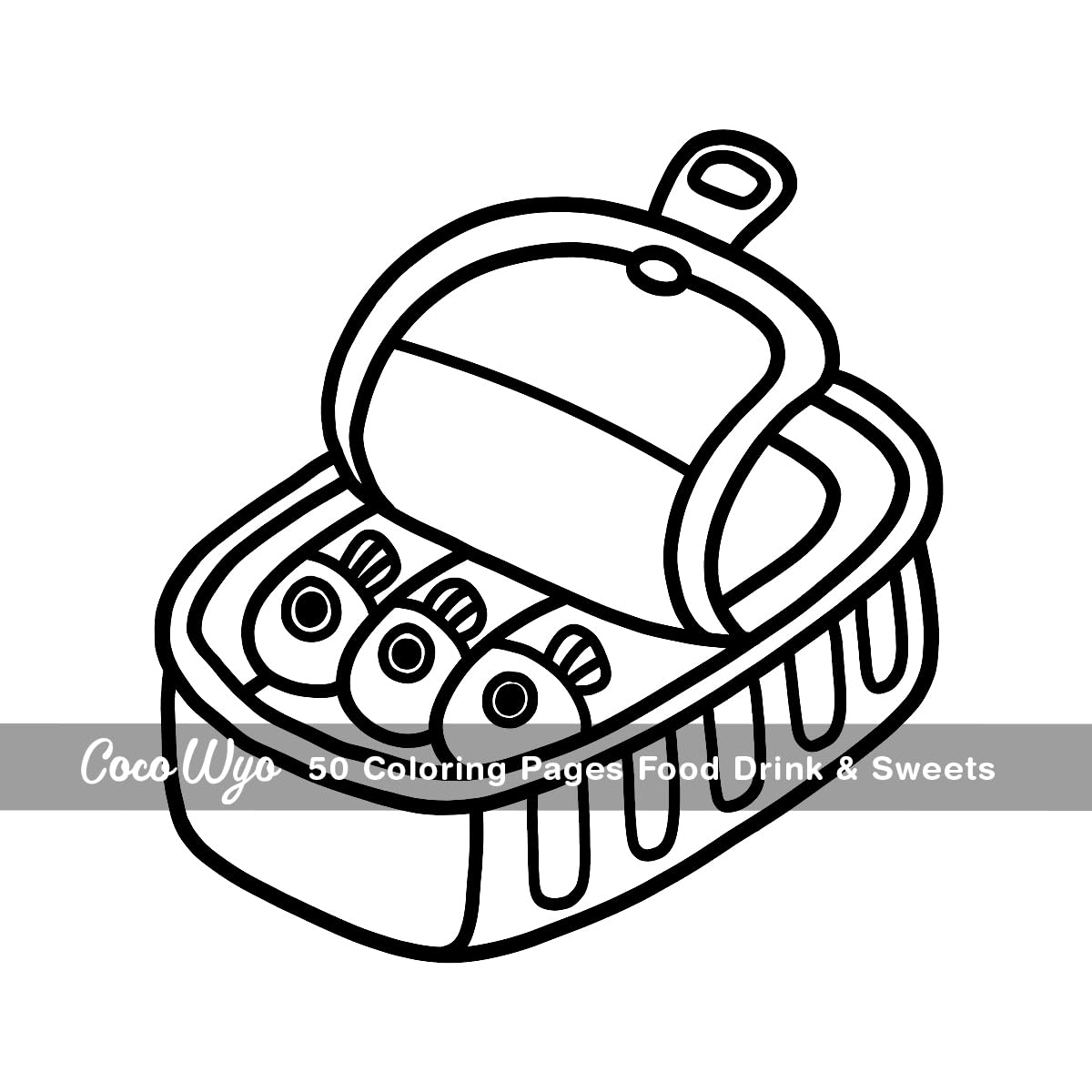 Food Drink & Sweets: Coloring Book for Adults and Kids