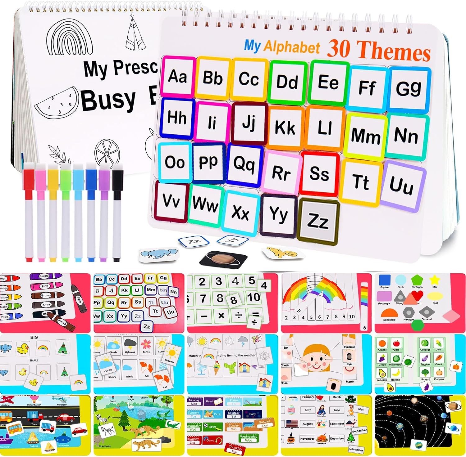 Montessori Busy Book 30 Themes for Kids