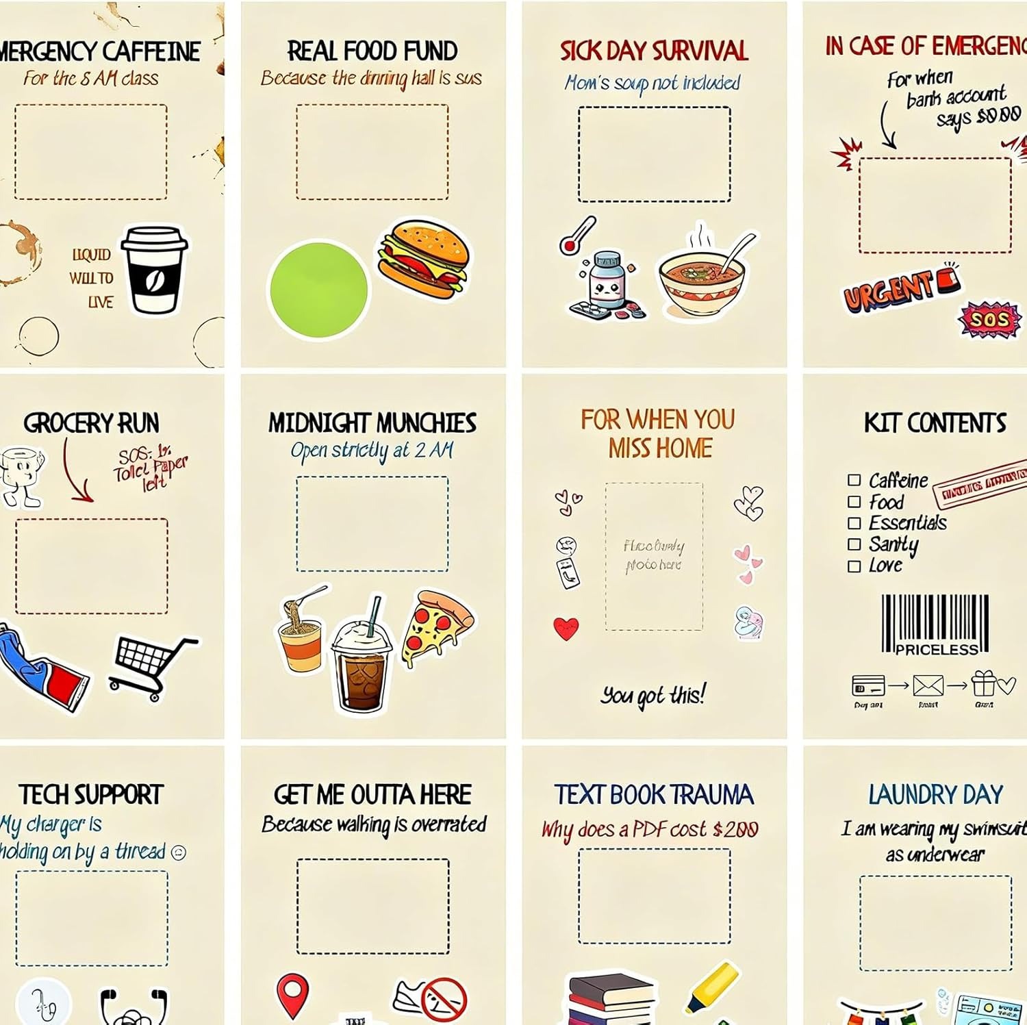 The 'For When..' College Survival Kit Gift Card Book