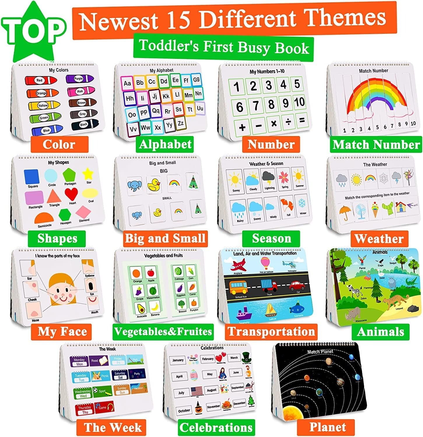 Montessori Busy Book 30 Themes for Kids