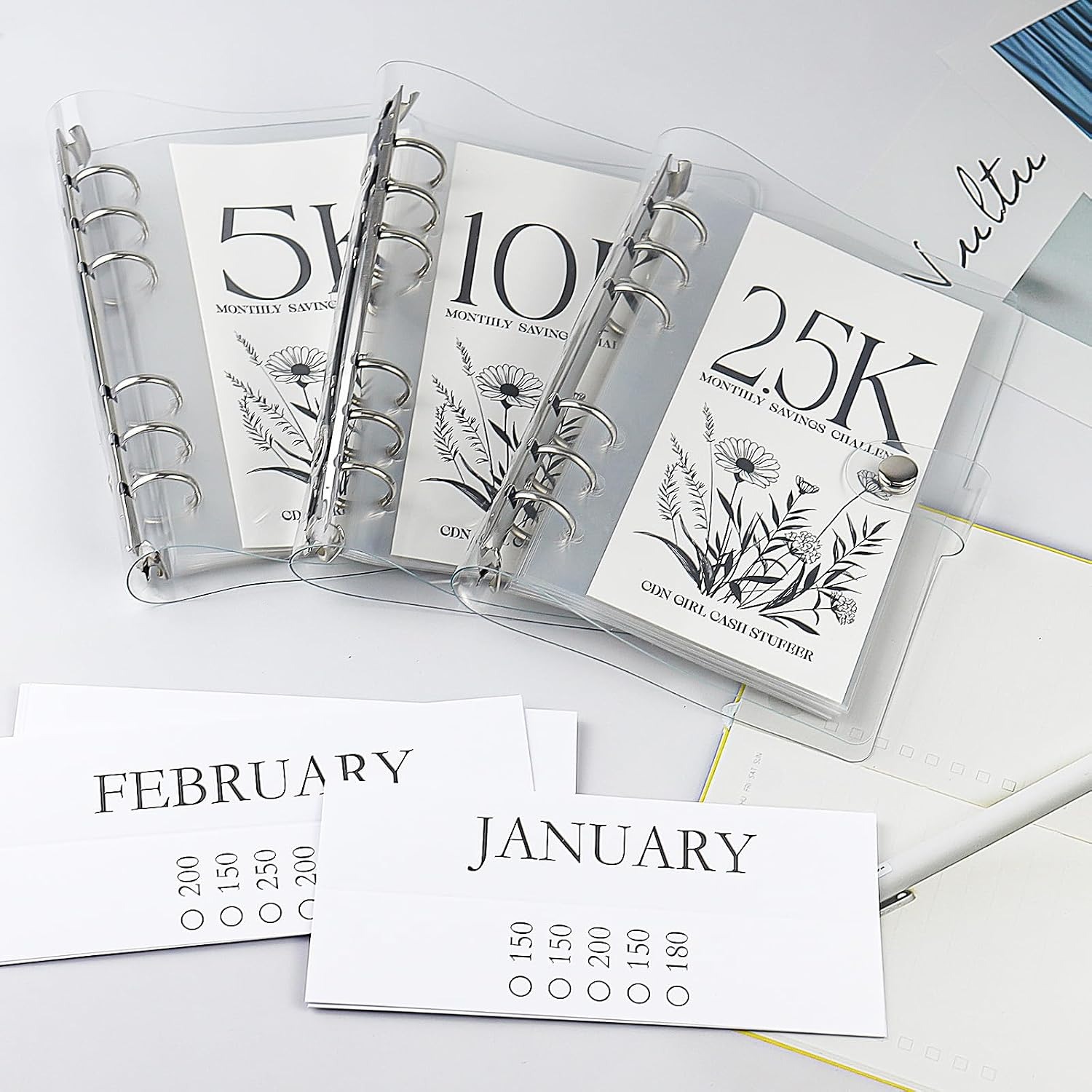 A6 12 Month Money Saving Challenge Binder