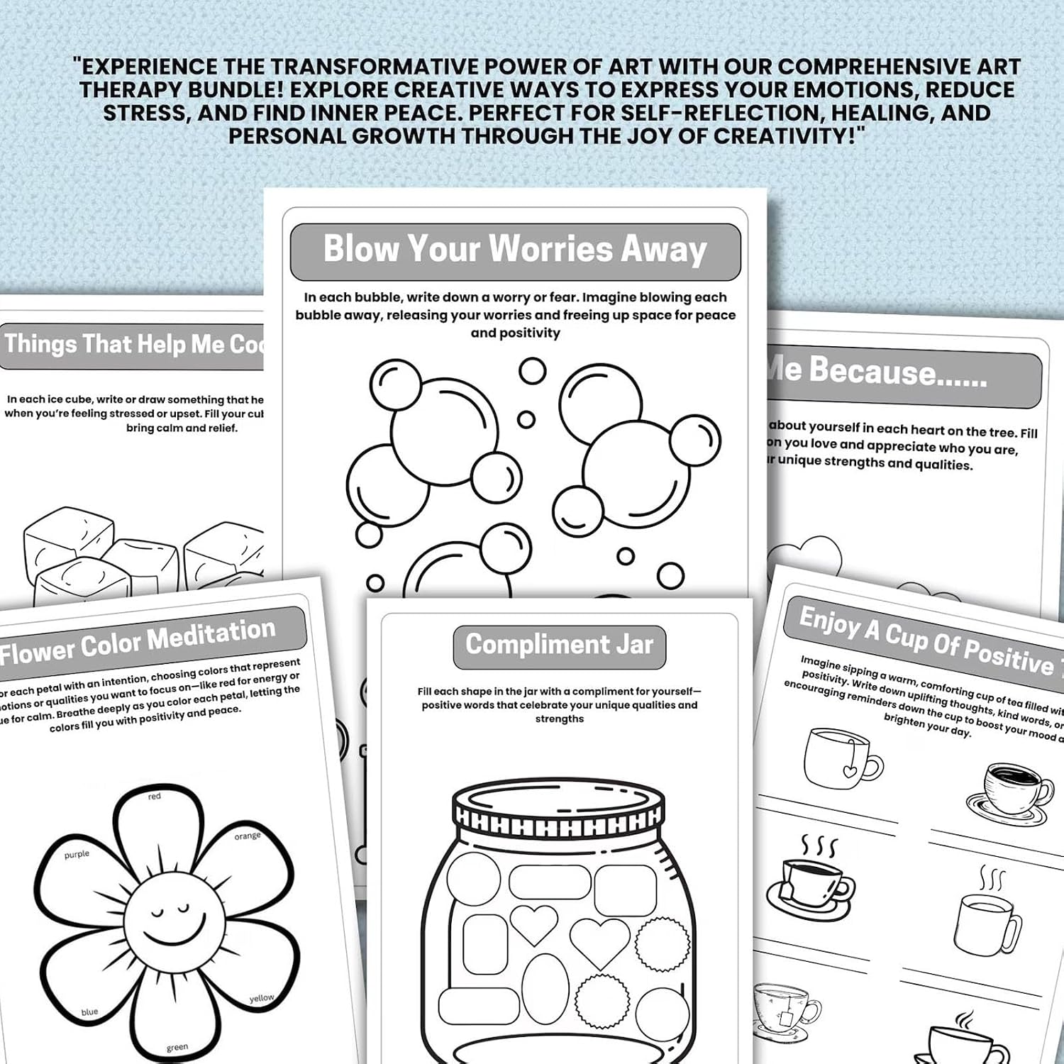 Premium Art Therapy Workbook & Guided Emotion Journal (Hardcover)