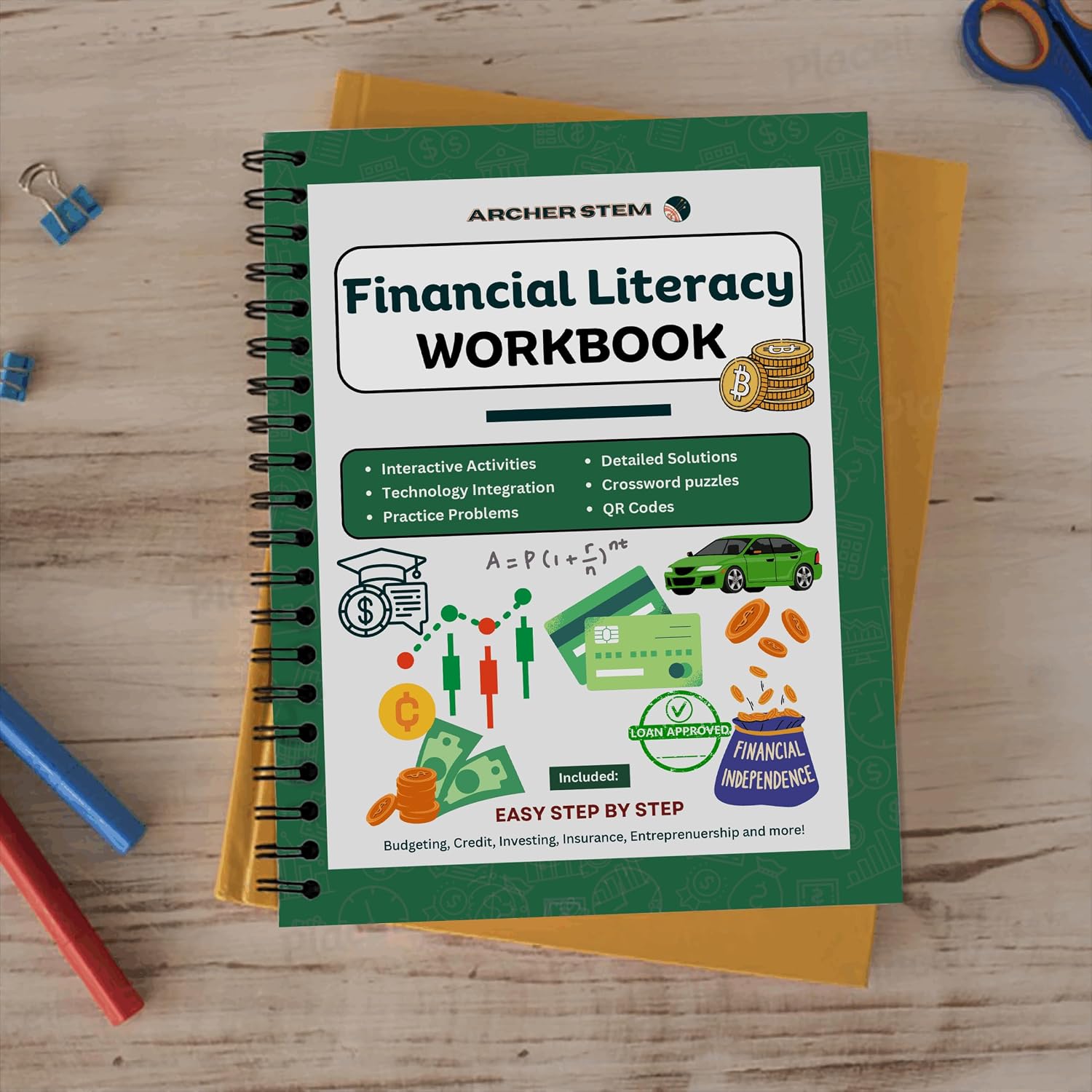 ENHANCE FINANCIAL KNOWLEDGE WITH CONFIDENCE  Our Financial Literacy Workbook written by “"ARCHER STEM" is a practical guide to mastering personal finance, ideal for students and adults. Covering real-world topics like budgeting and credit, it features int