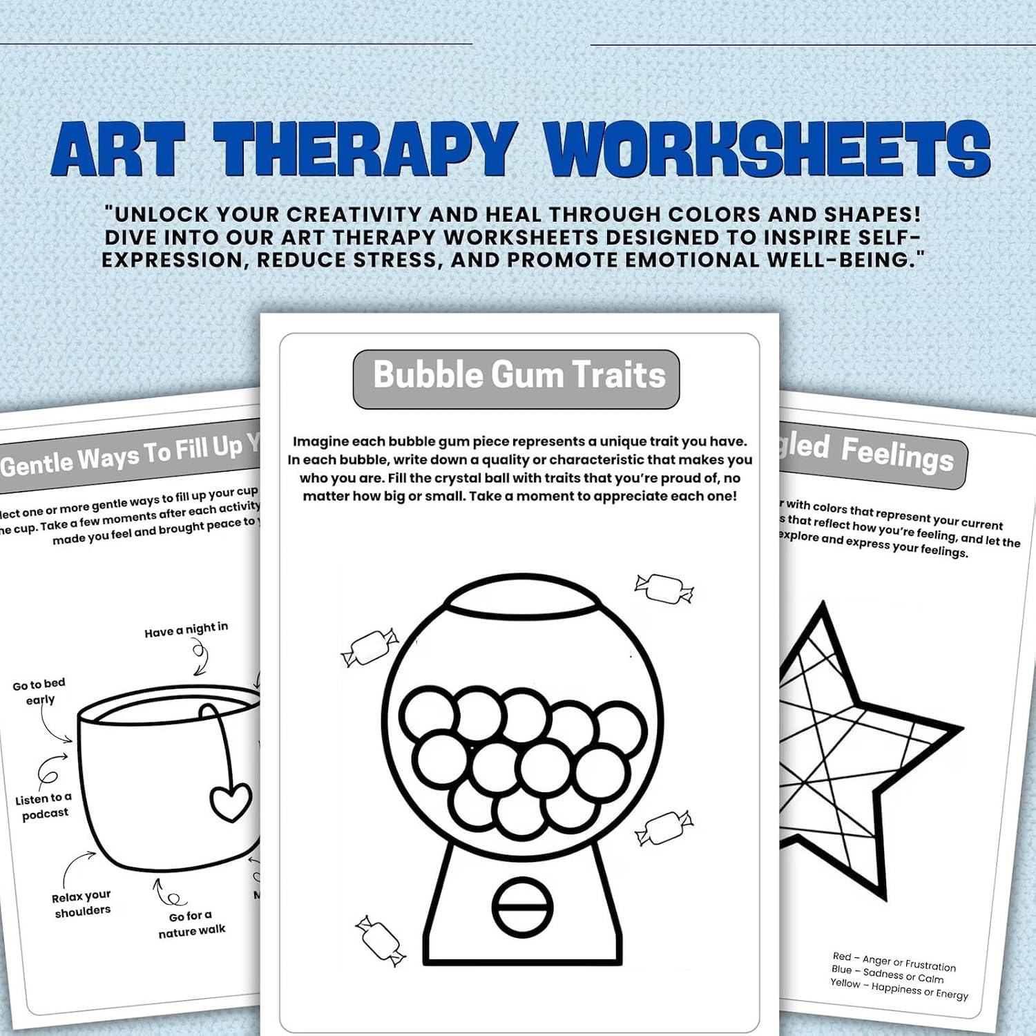 Premium Art Therapy Workbook & Guided Emotion Journal (Hardcover)