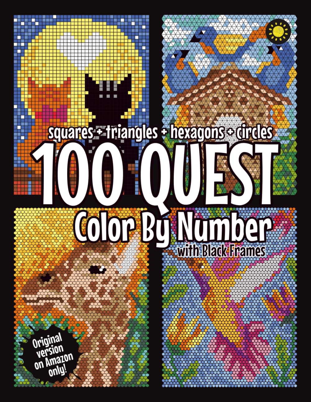 Premium Geometric Color by Number Book | 100 Mystery Mosaic Designs