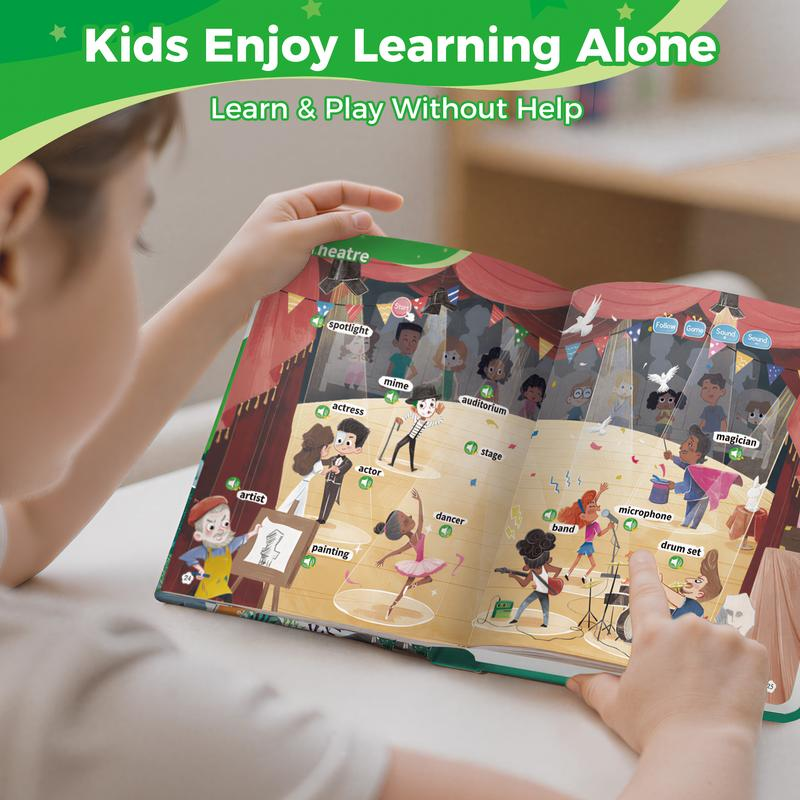 Interactive Learning Sound Book for Kids Ages 3-8 | 500 Core English Words | Touch & Learn Educational Toy