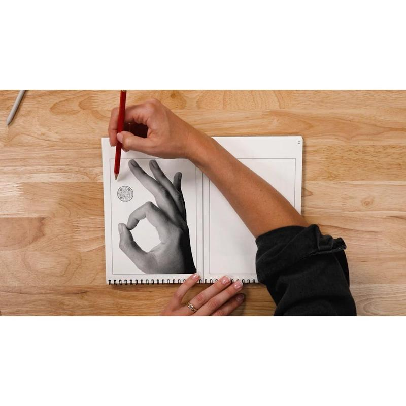 Interactive Art Class Workbook & Sketchbook | Video Lessons Included (Hardcover)
