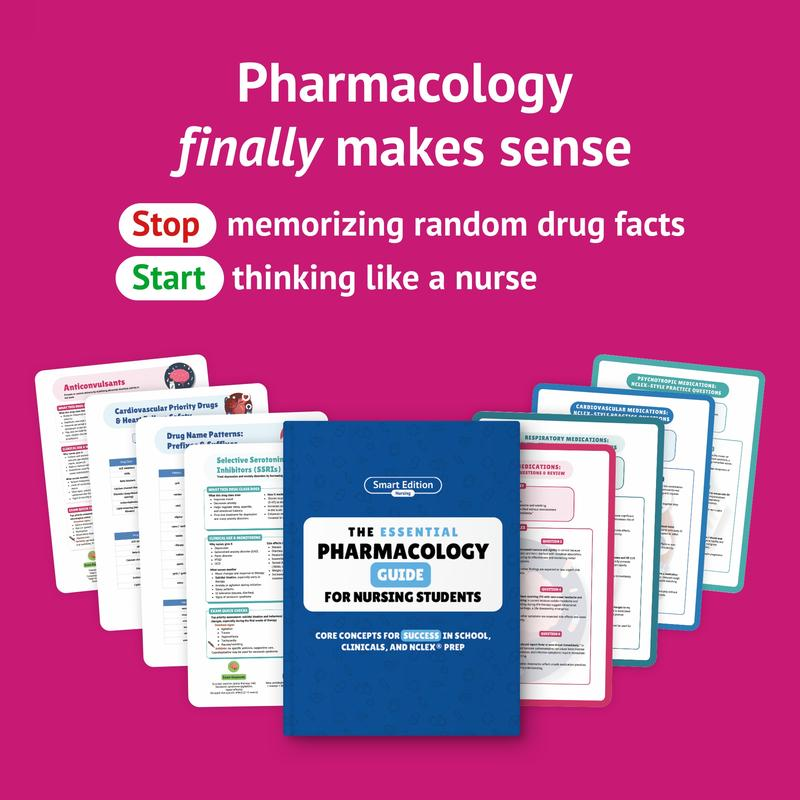 Nursing Pharmacology Study Guide | NCLEX Prep & Clinical Drug Reference (Full Color)