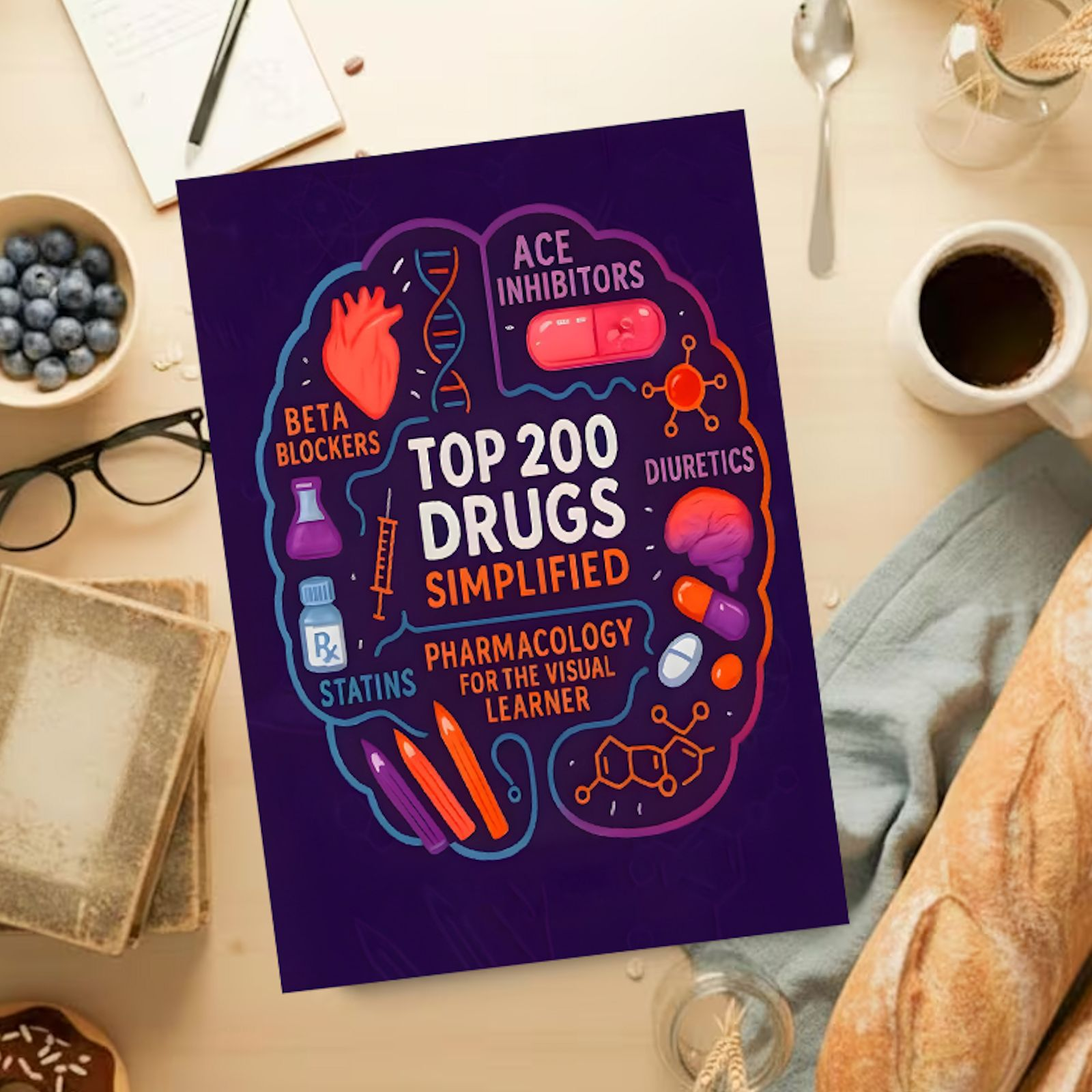 Ultimate Pharmacology Coloring Workbook | Visual Study Guide for Top Medications