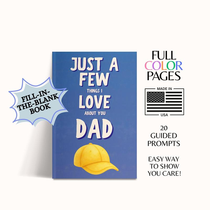 Just A Few Things I Love About You Dad Personalized Gift for Dad Father's Day Gift Fill In The Blank Memory Book Gift Idea For Dad