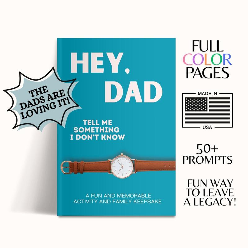 "Hey Dad, Tell Me Something I Don't Know" Guided Memory Journal | Keepsake Gift Book for Fathers