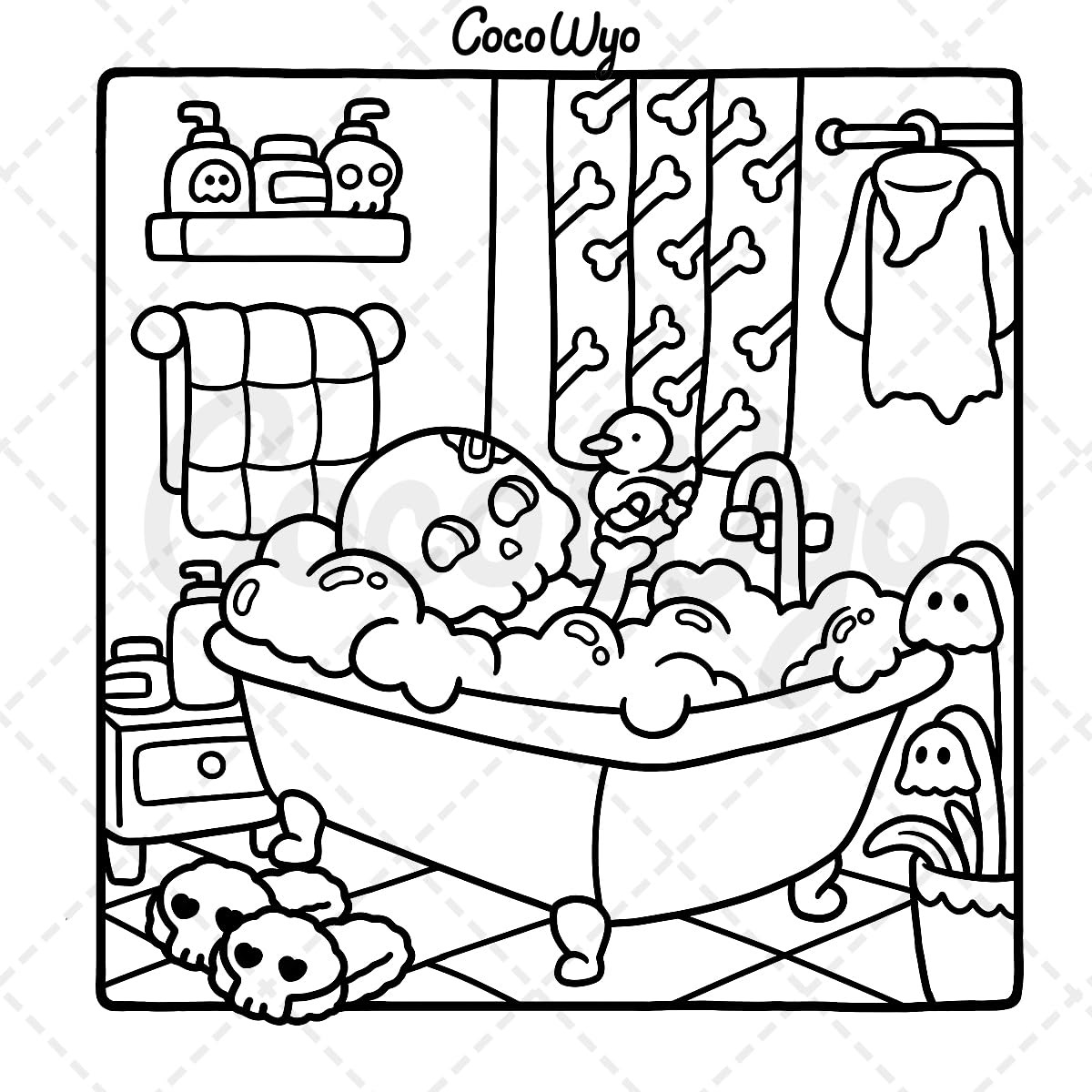 Spooky Cutie: Coloring Book for Adults Featuring Adorable Creepy Creatures in Cozy Hygge Moments for Relaxation