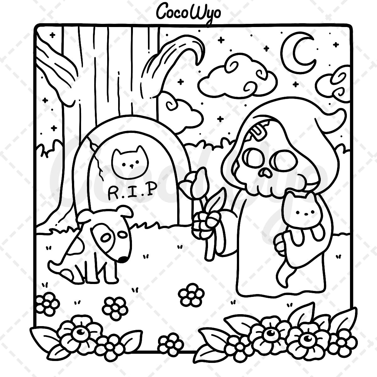 Spooky Cutie: Coloring Book for Adults Featuring Adorable Creepy Creatures in Cozy Hygge Moments for Relaxation