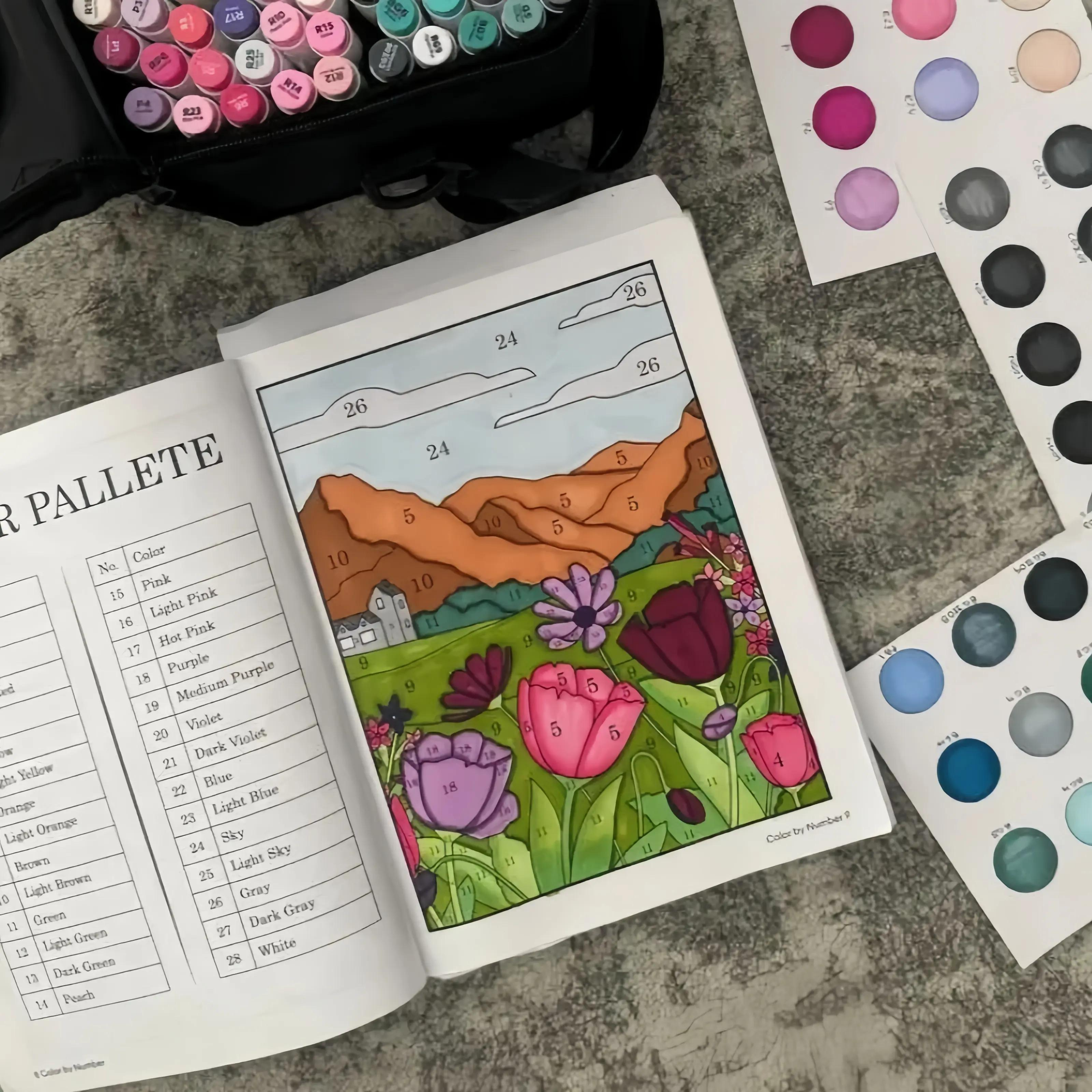 Color By Number For Adults:75 Beautiful Pictures Designed For Fun