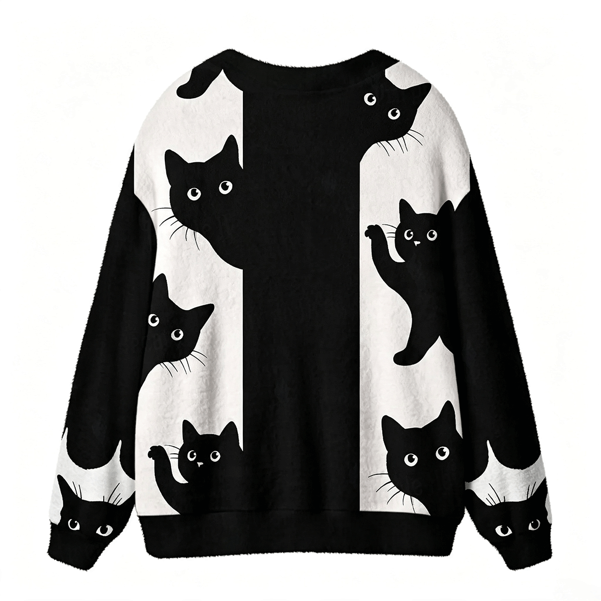 Peekaboo Cats All-Over Print Cardigan Sweaters