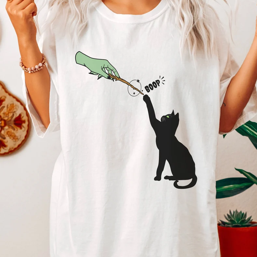 Moonnora Funny Cat Cute Witchy Tarot Card On Comfort Colors T-Shirt