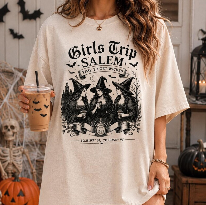 Moonnora Girls Trip Salem Shirt On Comfort Colors Washed T-Shirt