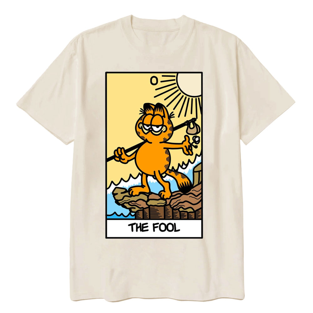 Moonnora the fool Cat Tarot Card On Comfort Colors T-Shirt