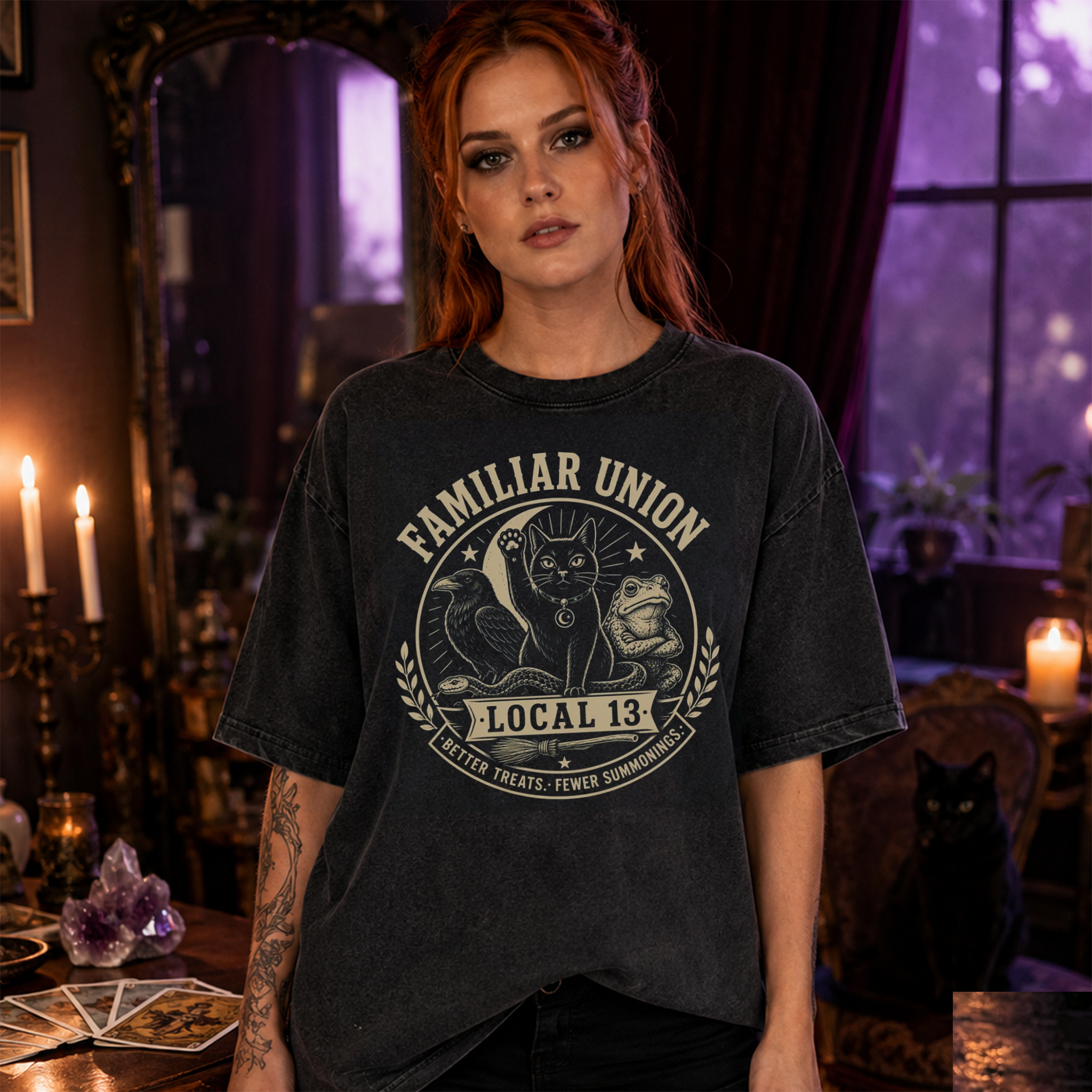 Moonnora Better Treats, Fewer Summonings Funny Washed T-Shirt