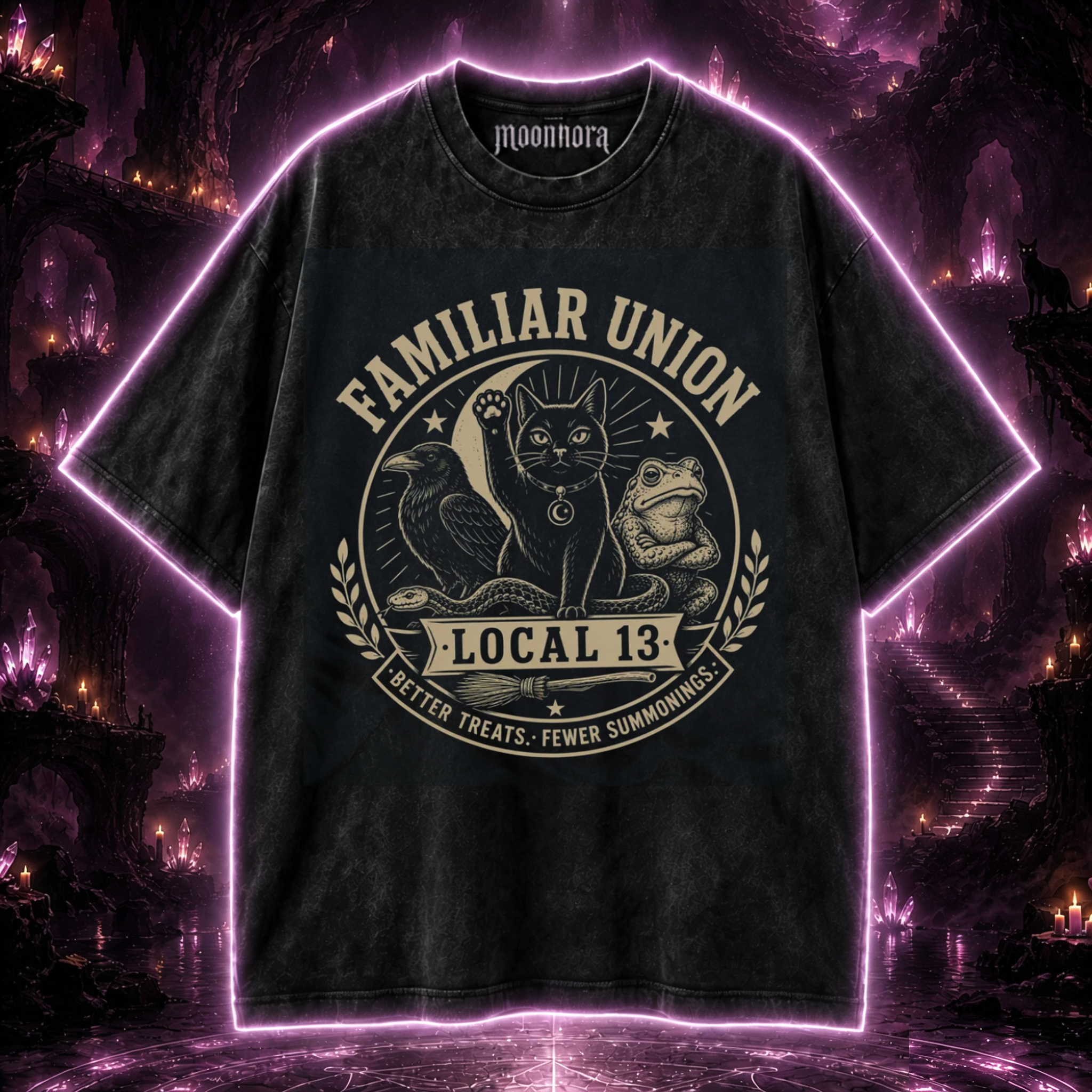 Moonnora Better Treats, Fewer Summonings Funny Washed T-Shirt