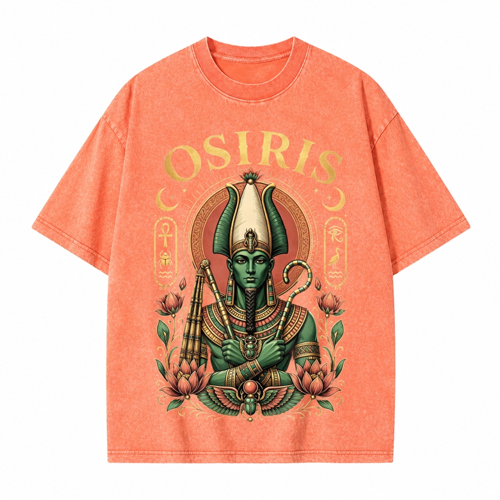 Moonnora Osiris Egyptian God Tarot Card On Comfort Colors Washed T-Shirt