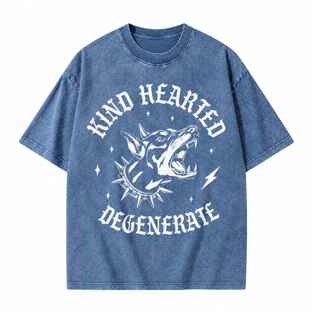 Moonnora Kind Hearted Degenerate Feminist Girl Power  Tarot Card On Comfort Colors Washed T-Shirt