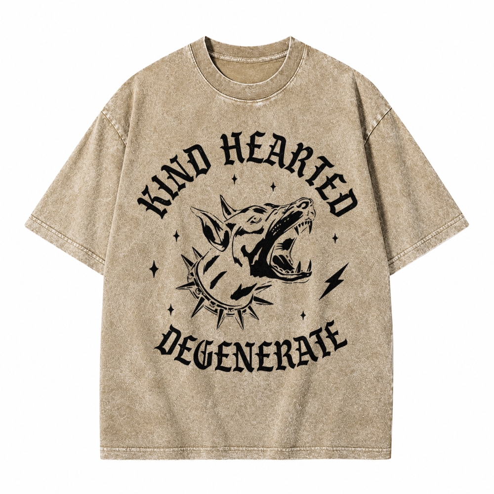 Moonnora Kind Hearted Degenerate Feminist Girl Power  Tarot Card On Comfort Colors Washed T-Shirt