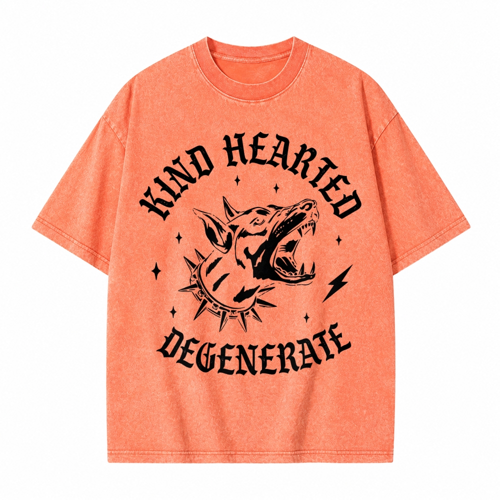 Moonnora Kind Hearted Degenerate Feminist Girl Power  Tarot Card On Comfort Colors Washed T-Shirt