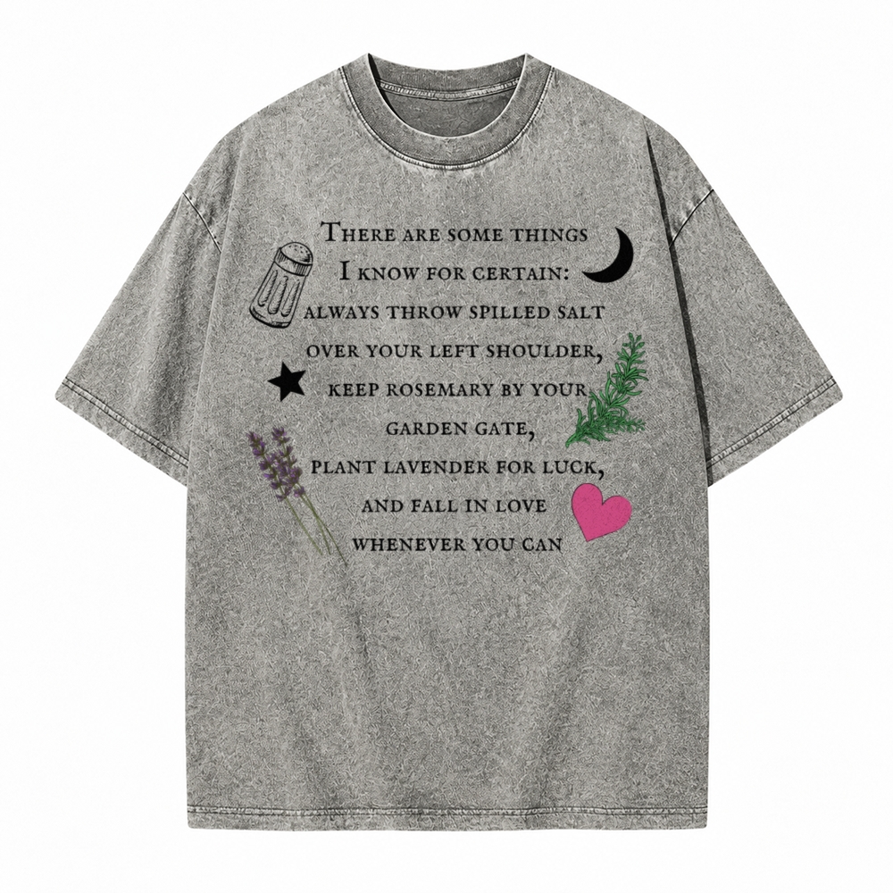 Moonnora Practical Magic Witchy Graphic Tarot Card On Comfort Colors Washed T-Shirt