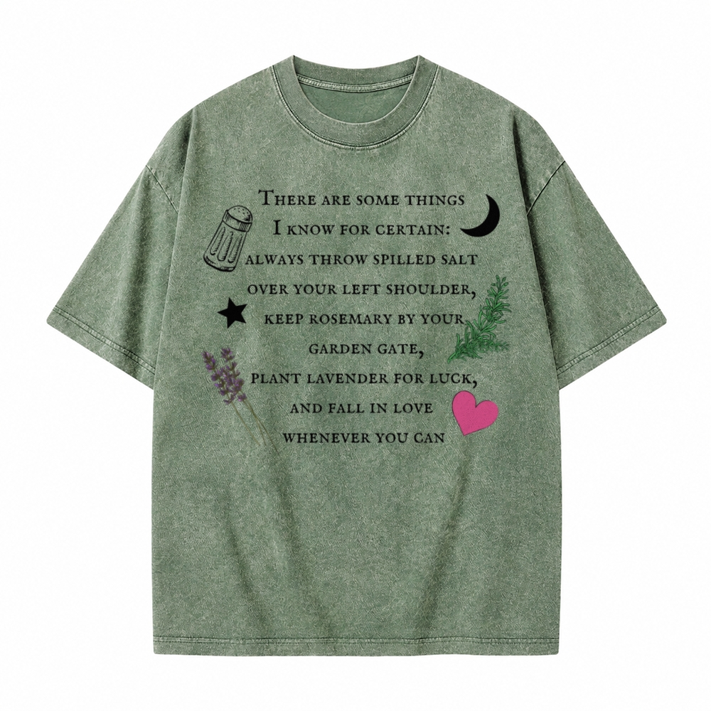 Moonnora Practical Magic Witchy Graphic Tarot Card On Comfort Colors Washed T-Shirt