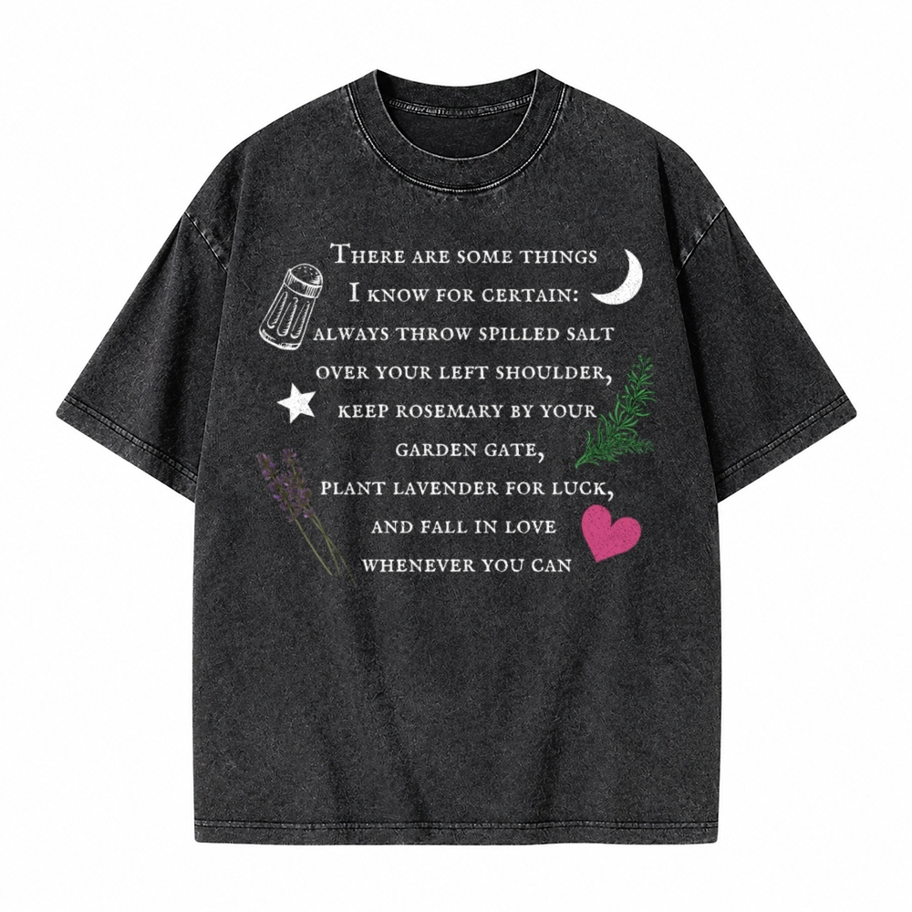 Moonnora Practical Magic Witchy Graphic Tarot Card On Comfort Colors Washed T-Shirt